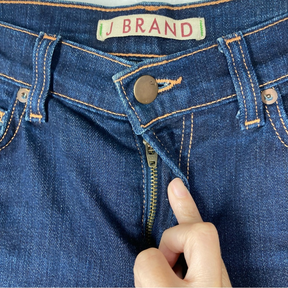 J Brand Womens Boot Cut Denim Jeans Dark Wash 27 Cotton Mid Rise 32" inseam - Picture 9 of 16